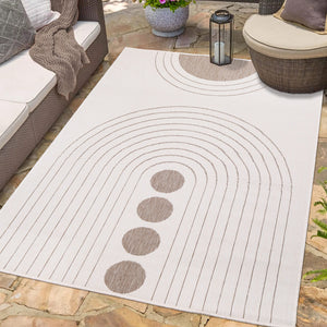 Tapis reversible motif géométrique beige - LARA Lara