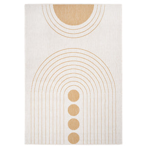 Tapis reversible motif géométrique jaune - LARA Lara