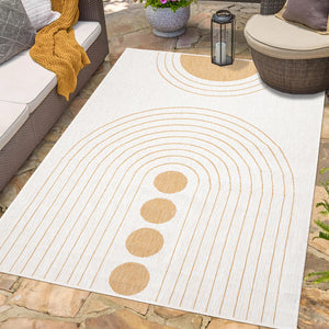 Tapis reversible motif géométrique jaune - LARA Lara