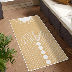 Tapis reversible motif géométrique jaune - LARA Lara