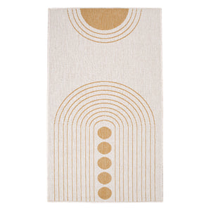 Tapis reversible motif géométrique jaune - LARA Lara