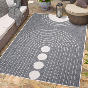 Tapis reversible motif géométrique gris - LARA Lara