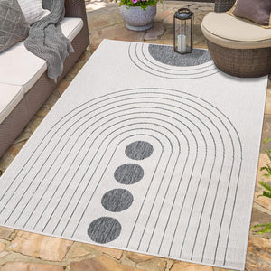 Tapis reversible motif géométrique gris - LARA Lara