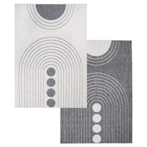 Tapis reversible motif géométrique gris - LARA Lara