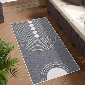 Tapis reversible motif géométrique gris - LARA Lara