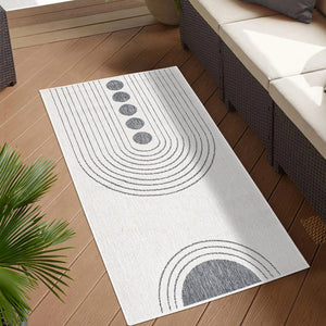 Tapis reversible motif géométrique gris - LARA Lara