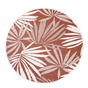 Tapis motif végétal terracotta - LARA Lara