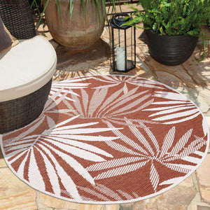 Tapis motif végétal terracotta - LARA Lara