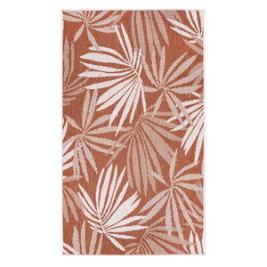 Tapis motif végétal terracotta - LARA Lara