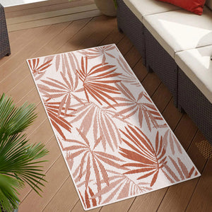 Tapis motif végétal terracotta - LARA Lara