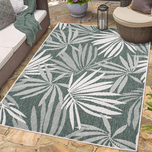 Tapis motif végétal vert - LARA Lara