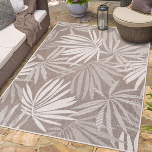 Tapis motif végétal beige - LARA Lara