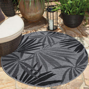 Tapis motif végétal noir - LARA Lara