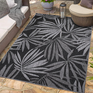 Tapis motif végétal noir - LARA Lara