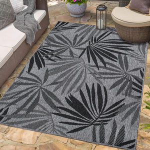 Tapis motif végétal noir - LARA Lara