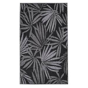 Tapis motif végétal noir - LARA Lara