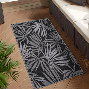 Tapis motif végétal noir - LARA Lara