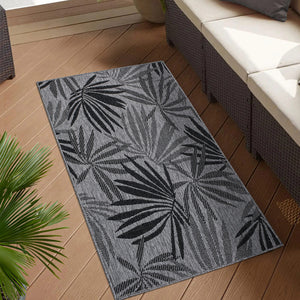 Tapis motif végétal noir - LARA Lara