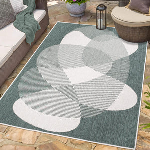 Tapis motif abstrait vert - LARA Lara