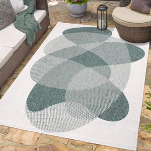 Tapis motif abstrait vert - LARA Lara