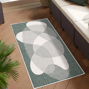 Tapis motif abstrait vert - LARA Lara