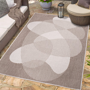 Tapis motif abstrait beige - LARA Lara