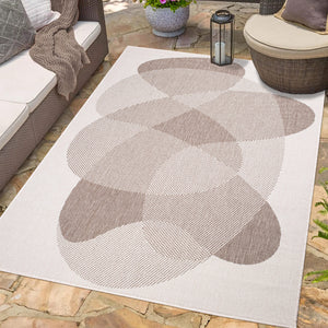 Tapis motif abstrait beige - LARA Lara