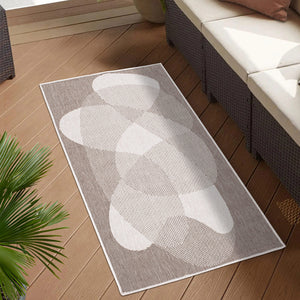 Tapis motif abstrait beige - LARA Lara