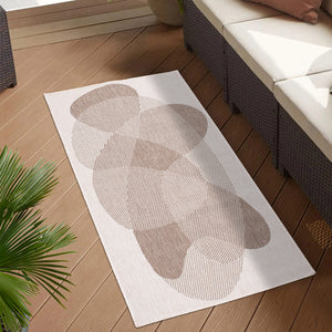 Tapis motif abstrait beige - LARA Lara