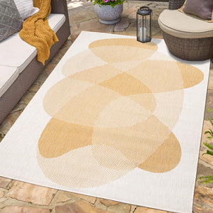 Tapis motif abstrait jaune - LARA Lara