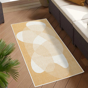 Tapis motif abstrait jaune - LARA Lara