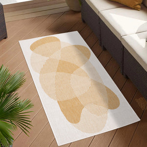 Tapis motif abstrait jaune - LARA Lara