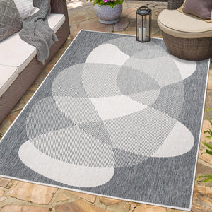 Tapis motif abstrait gris - LARA Lara