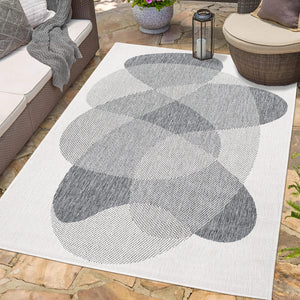 Tapis motif abstrait gris - LARA Lara