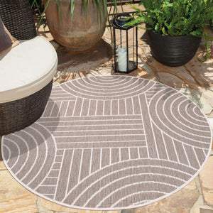 Tapis motif géométrique beige - LARA Lara