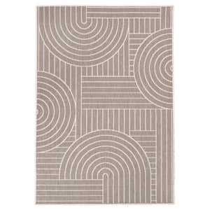 Tapis motif géométrique beige - LARA Lara