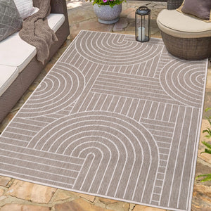 Tapis motif géométrique beige - LARA Lara