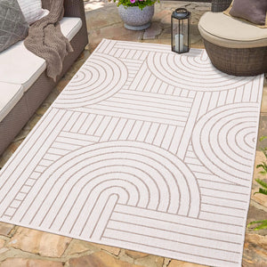 Tapis motif géométrique beige - LARA Lara