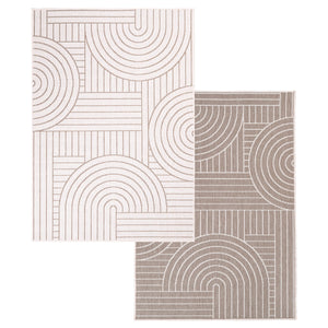 Tapis motif géométrique beige - LARA Lara