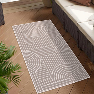 Tapis motif géométrique beige - LARA Lara