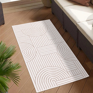 Tapis motif géométrique beige - LARA Lara