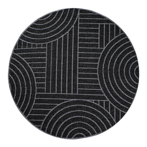 Tapis motif géométrique noir- LARA Lara