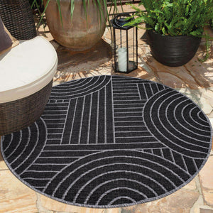 Tapis motif géométrique noir- LARA Lara