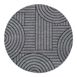 Tapis motif géométrique noir- LARA Lara