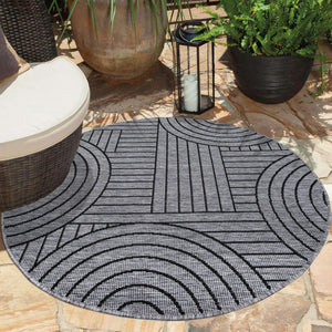 Tapis motif géométrique noir- LARA Lara