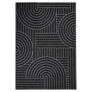 Tapis motif géométrique noir- LARA Lara