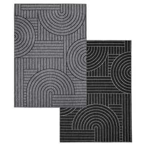 Tapis motif géométrique noir- LARA Lara