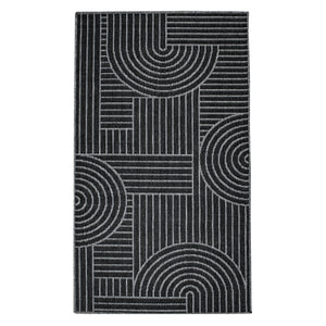 Tapis motif géométrique noir- LARA Lara