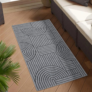 Tapis motif géométrique noir- LARA Lara