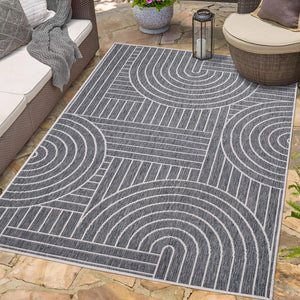 Tapis motif géométrique gris - LARA Lara